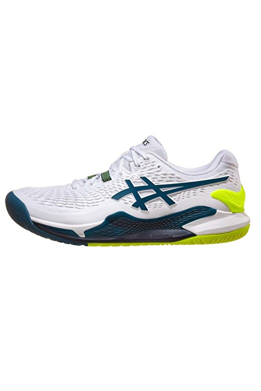 Asics Gel Resolution 9 Beyaz Yeşil Erkek Tenis Ayakkabısı 3