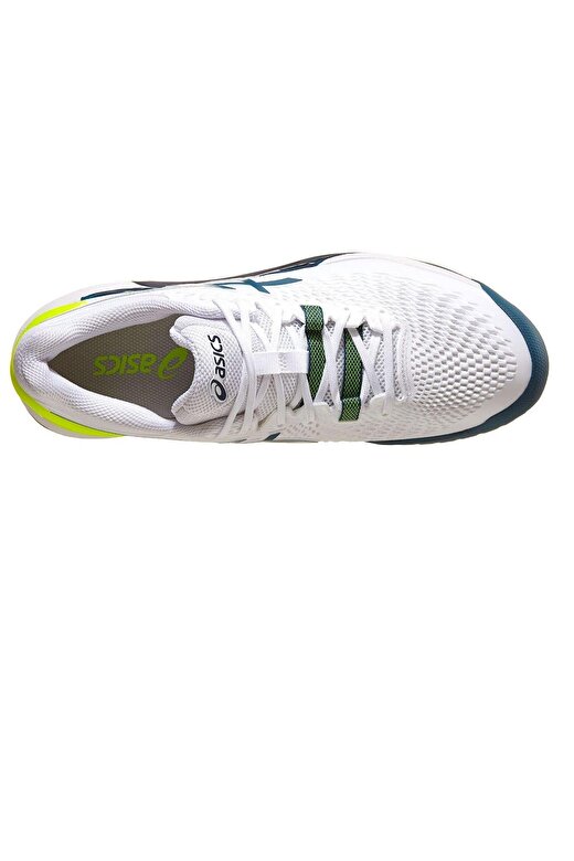 Asics Gel Resolution 9 Beyaz Yeşil Erkek Tenis Ayakkabısı 4