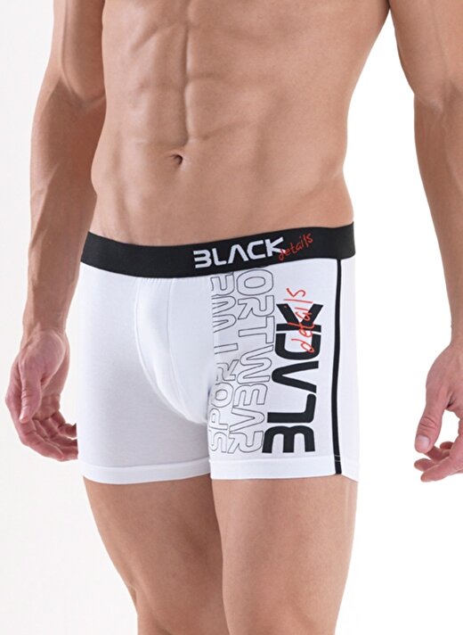 Blackspade Baskılı Beyaz İç Giyim Erkek Boxer 2