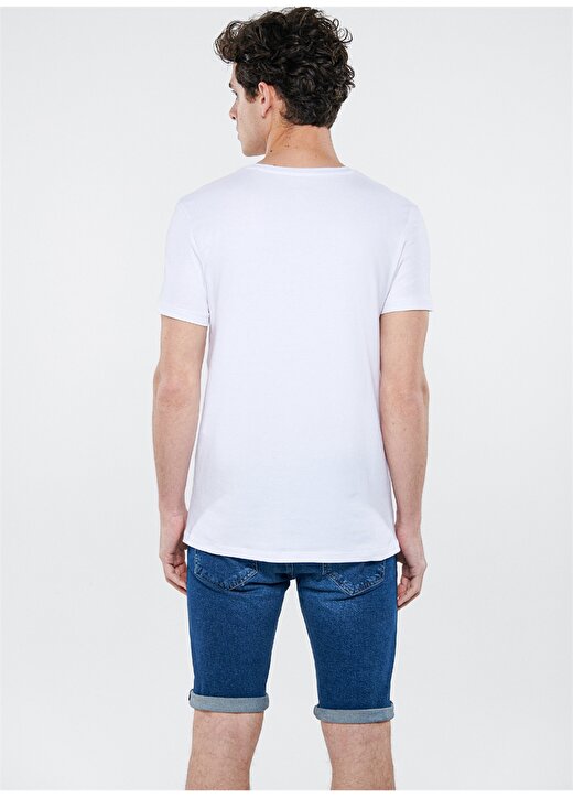 Mavi Beyaz Streç T-Shirt 4