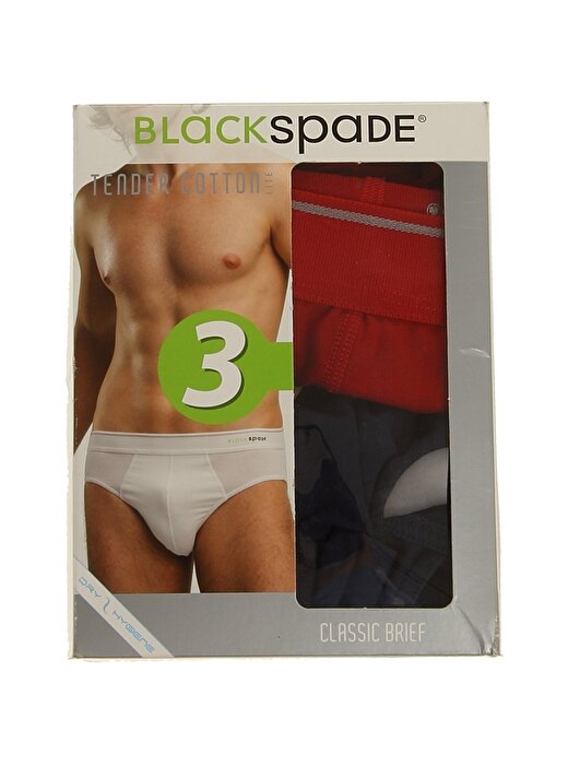 Blackspade Siyah-Beyaz-Kırmızı 3''lü Pamuk Slip 1