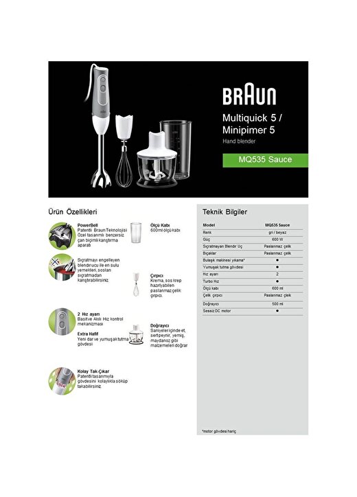 Braun Multiquick MQ535 Aperitive 600W Blender 2
