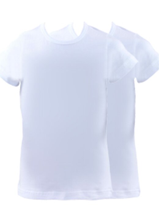 Blackspade Beyaz Erkek Çocuk Yuvarlak Yaka Kısa Kollu Düz T-Shirt 42-9397-2 Pack T-S 1