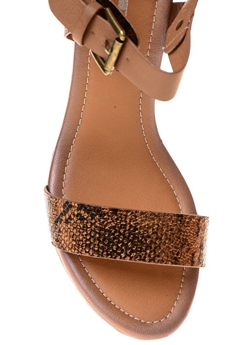 Punto Dolgu Topuklu Kahverengi Kadın Ayakkabı 4