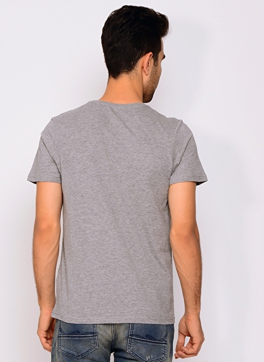 Jack & Jones Açık Antrasit Erkek T-Shirt 4