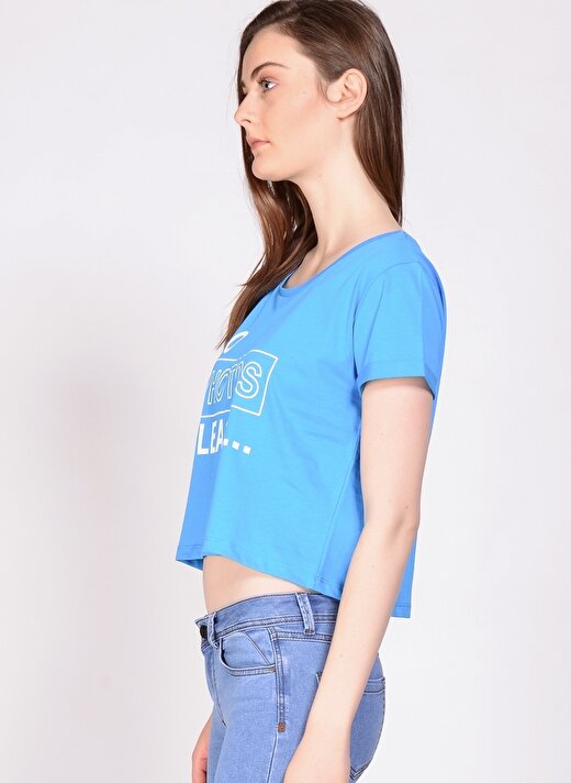 T-Box Mavi Kadın T-Shirt 61MON PHOTOS (K) T 3