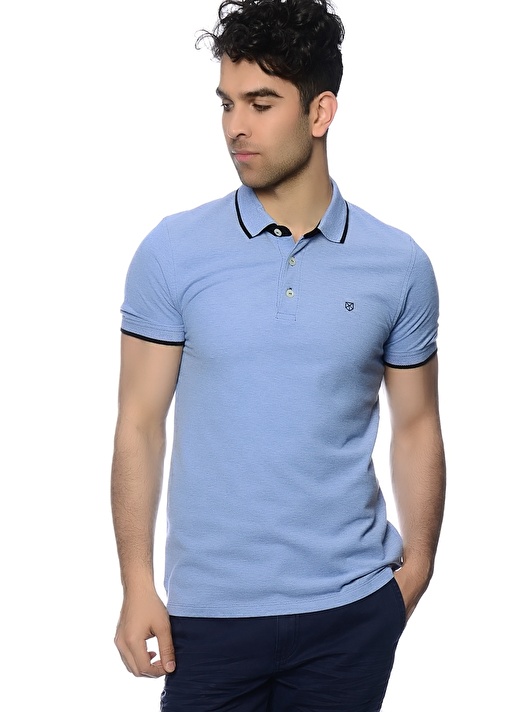 Jack & Jones Polo Yaka Mavi T-Shırt 1