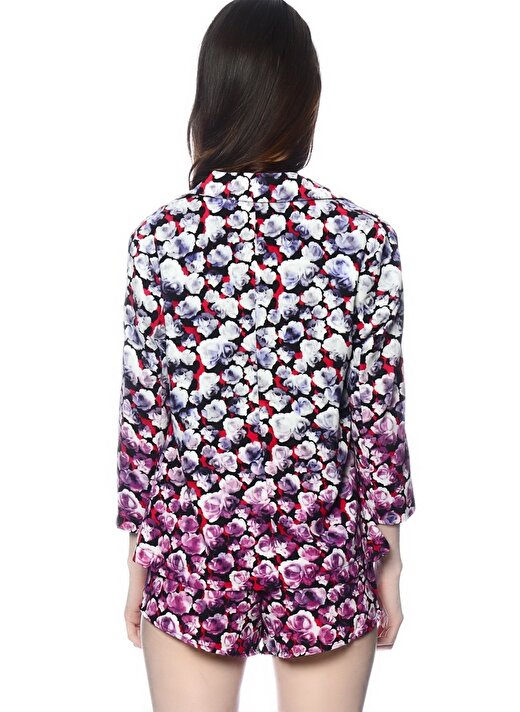 Neon Rose Ceket Yaka Uzun Kollu Desenlicepli Çok Renkli Kadın Ceket 4
