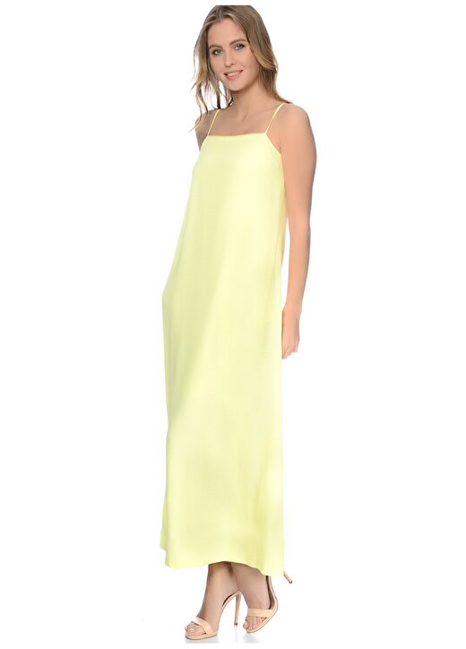 House Of Camellia Uzun Cepli Sarı Kadın Elbise 2