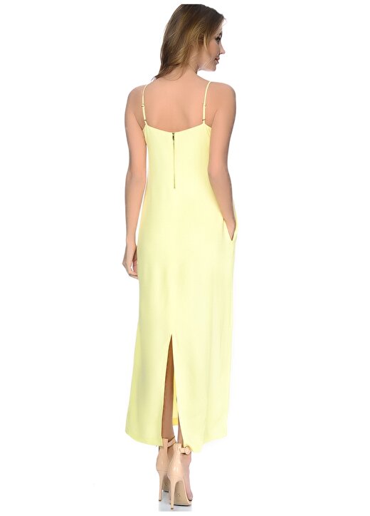 House Of Camellia Uzun Cepli Sarı Kadın Elbise 3