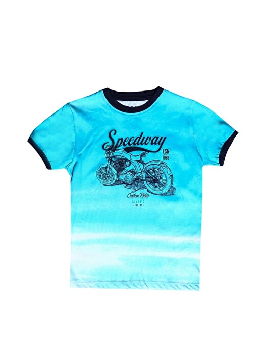Losan Kısa Kollu Baskılı Mavi Erkek Çocuk T-Shirt 1