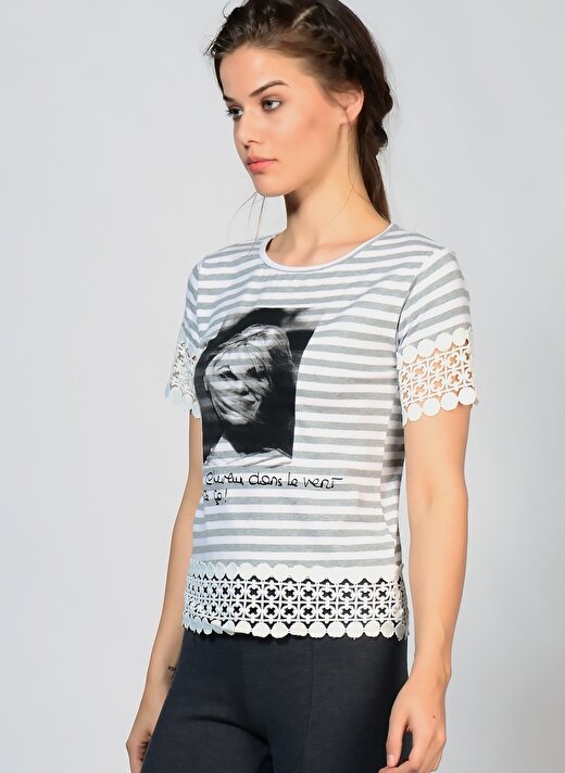 Brigitte Bardot Gri Kadın T-Shirt BB48050 4