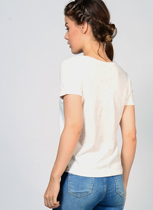 Ichi Beyaz Kadın T-Shirt 20100443 4