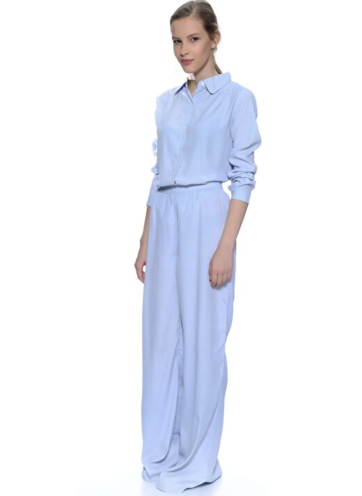 Compania Fantastica Standart Kalıp Polyester Koyu Mavi Kadın Gömlek 3