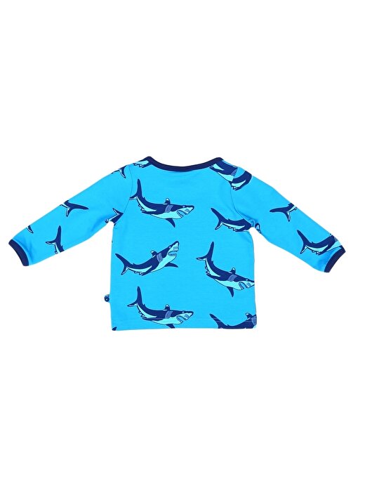 Smafolk Koyu Turkuaz Köpek Balığı Desenli Erkek Bebek T-Shirt 2