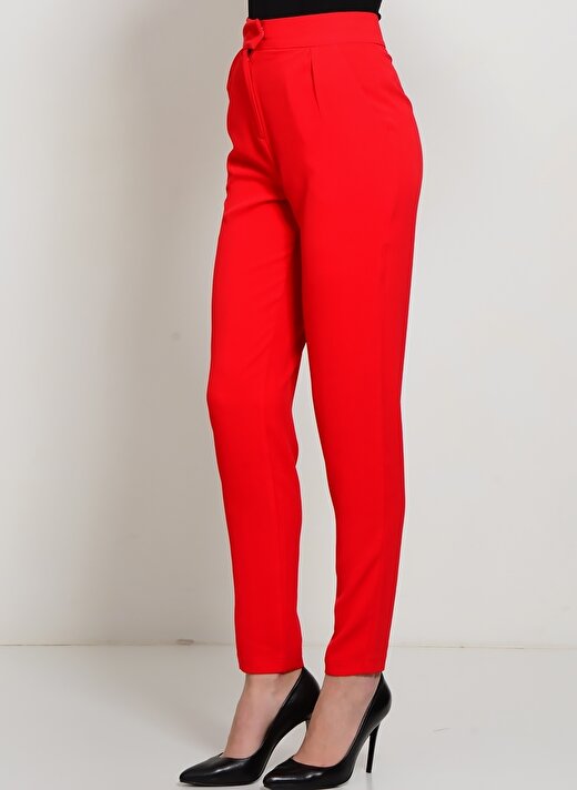 Liquorish Geniş Paça Normal Fit Kırmızı Kadın Pantolon 2