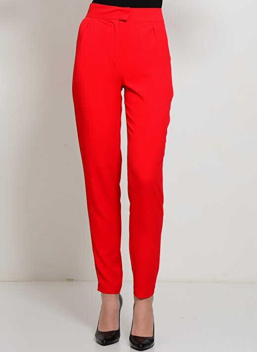 Liquorish Geniş Paça Normal Fit Kırmızı Kadın Pantolon 3