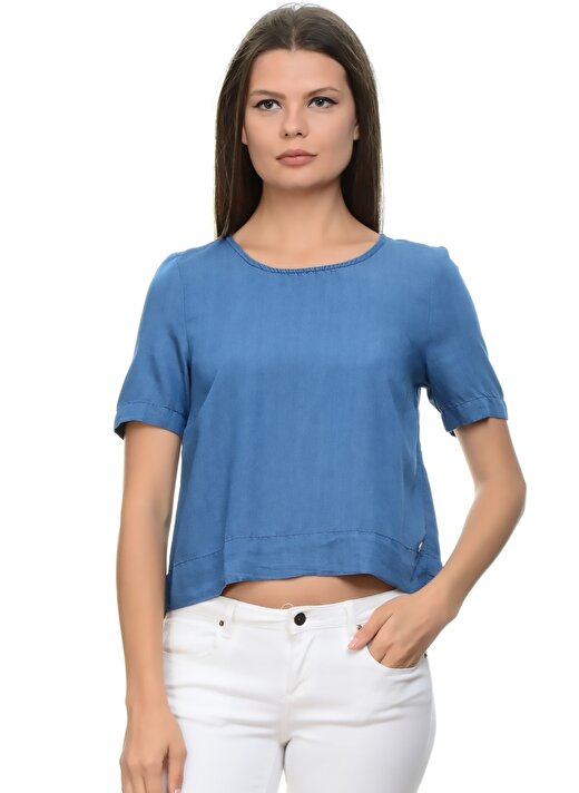 Only Koyu Mavi Kadın Gömlek 2