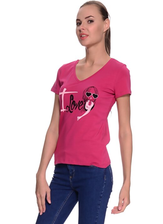 T-Box Fuşya Kadın T-Shirt 62LAR AMELIA (K) T 3