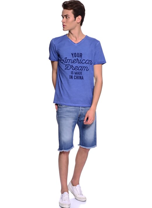 T-Box Neon Lacivert Erkek T-Shirt 2