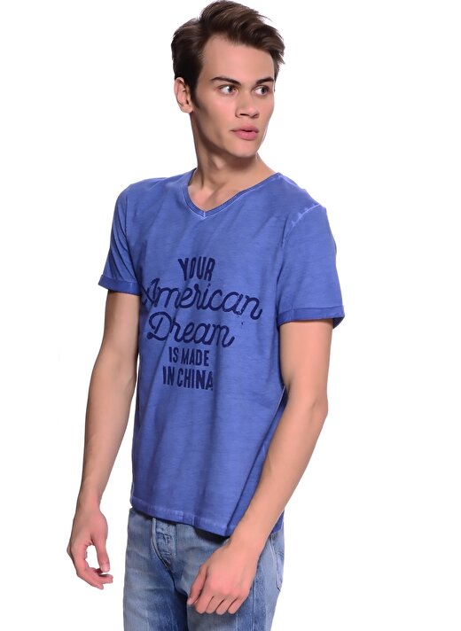 T-Box Neon Lacivert Erkek T-Shirt 4