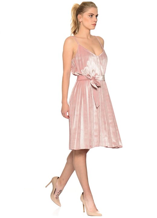 House Of Camellia Pembe Askılı V Yaka Kadın Elbise 3