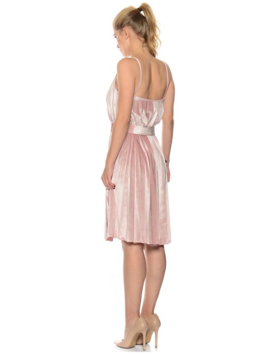 House Of Camellia Pembe Askılı V Yaka Kadın Elbise 4
