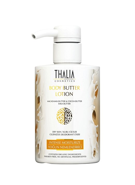 Thalia 300 Ml Organik Macadamia Yağlı Body Butter Kuru Ve Yıpranmış Cilt Losyonu Nemlendirici 1
