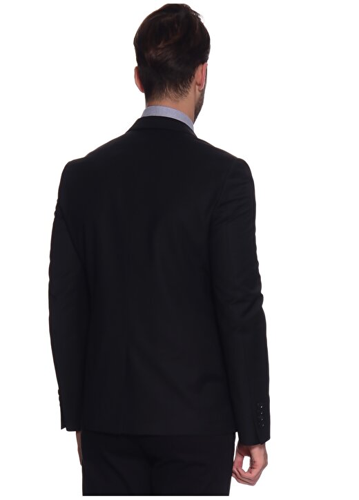 Cotton Bar Polyester Uzun Kollu Siyah Erkek Ceket 3