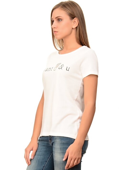 Only Yazılı Beyaz T-Shirt 3
