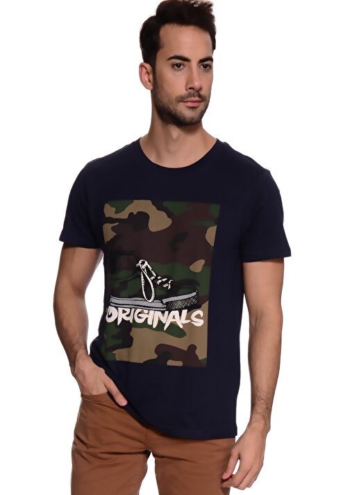 Jack & Jones Koyu Lacivert Erkek T-Shirt 12109104 1