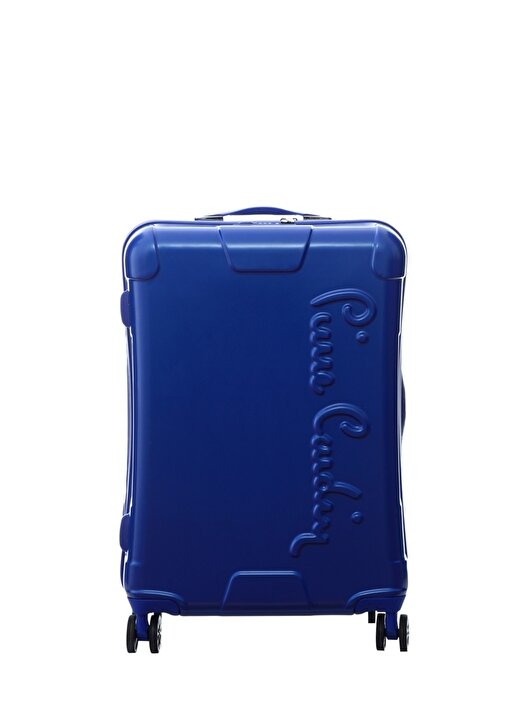 Pierre Cardin 60 Cm Mavi Çekçekli Kumaş Valiz 1