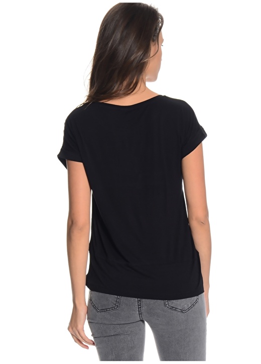 Vero Moda Siyah Bisiklet Yaka Kadın T-Shirt 3