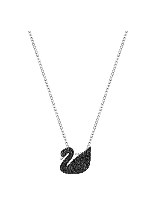 Swarovski 5347330 Iconic Swan Siyah Rodyum Kaplama Kolye 1