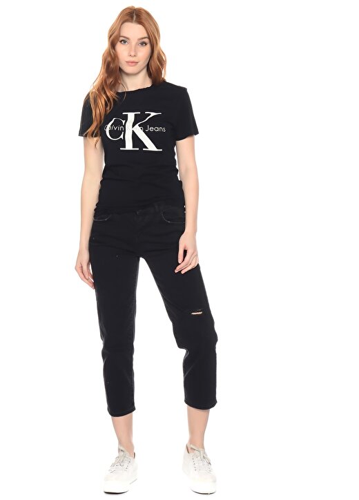 Calvin Klein Jeans Açık Siyah Kadın T-Shirt J2IJ202092 2