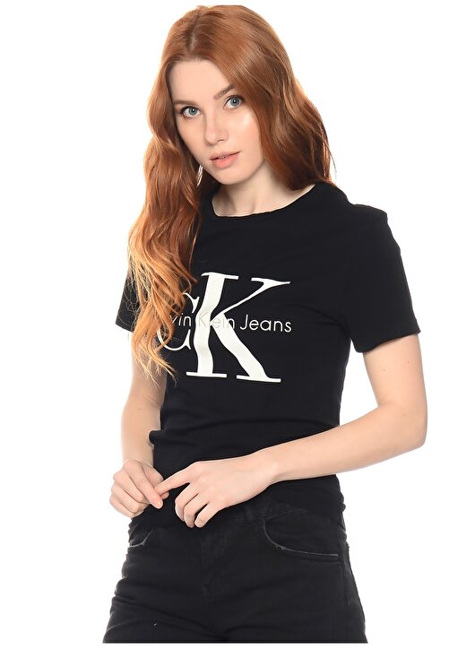 Calvin Klein Jeans Açık Siyah Kadın T-Shirt J2IJ202092 3