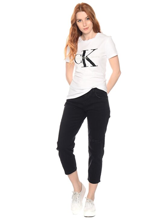 Calvin Klein Jeans Koyu Beyaz Kadın T-Shirt J2IJ202092 2