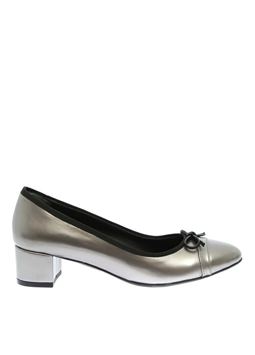 Fabrika Gümüş Kalın Topuklu Ayakkabı 1