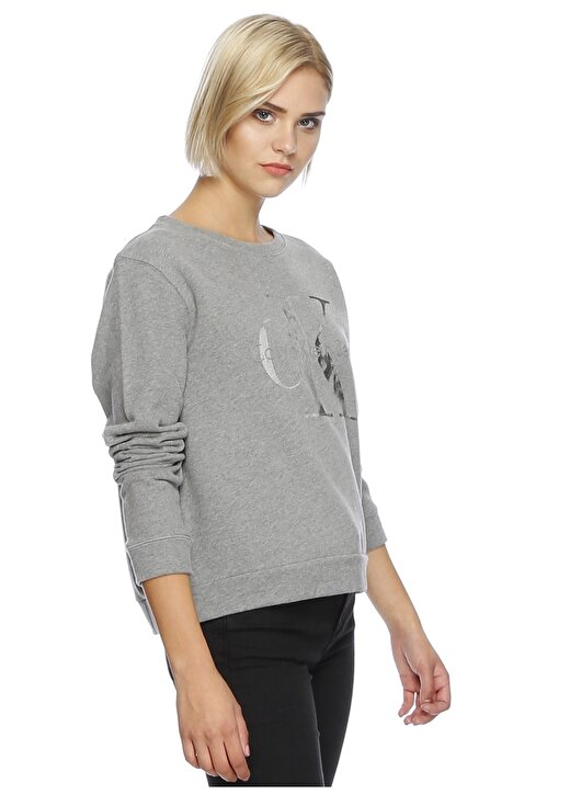 Calvin Klein Jeans Açık Antrasit Kadın Sweatshirt J20J205390 3