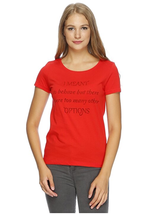 Only Koyu Kırmızı T-Shirt 1