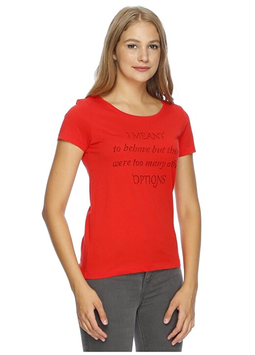 Only Koyu Kırmızı T-Shirt 3