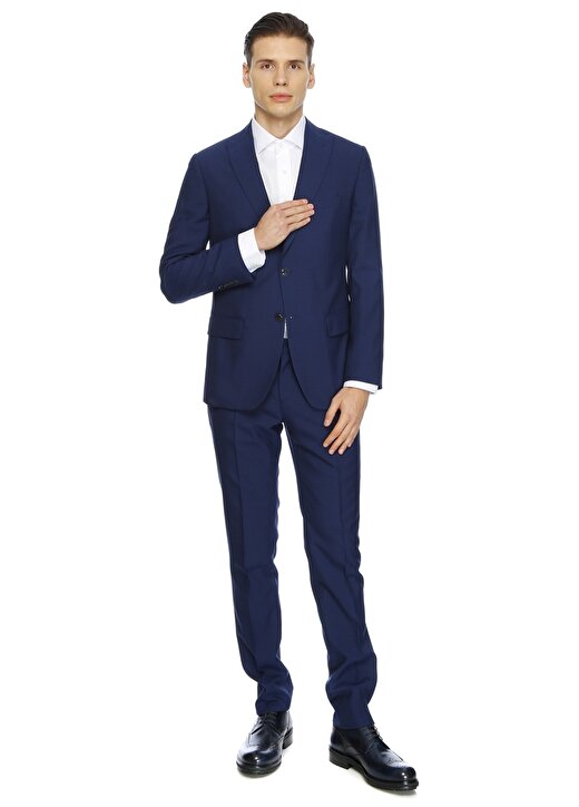 Network Ceket Yaka Uzun Kollu Lacivert Erkek Takım Elbise 1