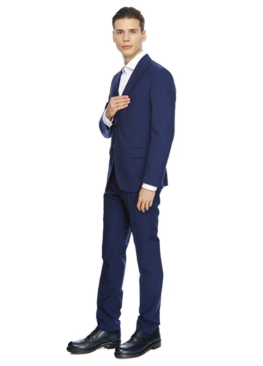 Network Ceket Yaka Uzun Kollu Lacivert Erkek Takım Elbise 4