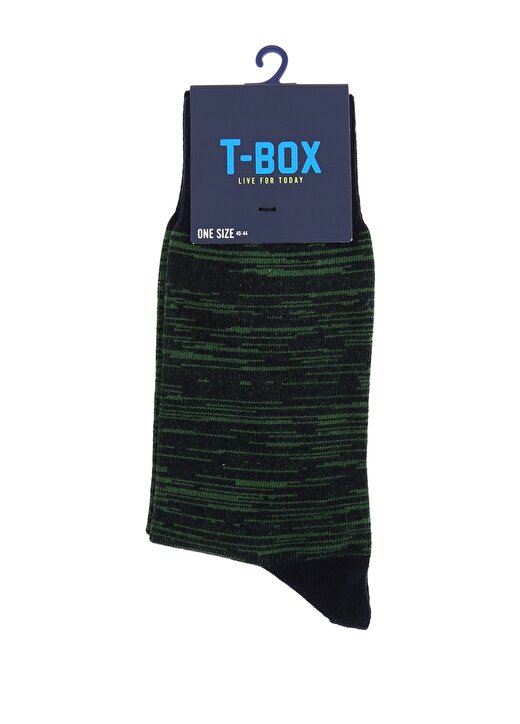 T-Box Çizgili Yeşil Çorap 1