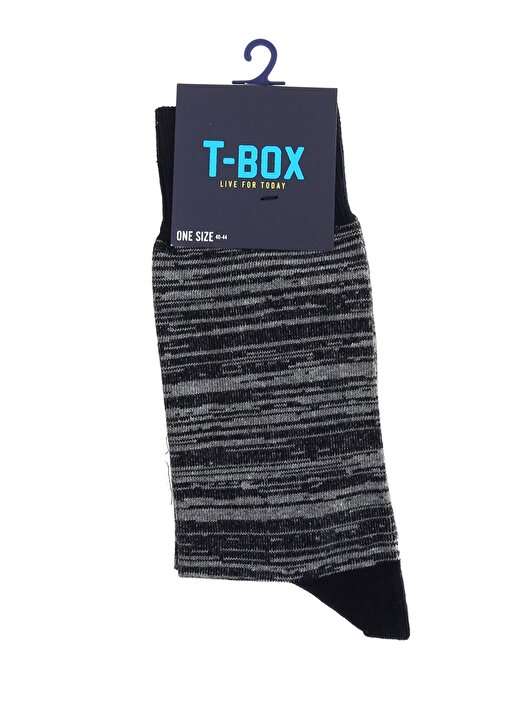 T-Box Çizgili Gri Çorap 1