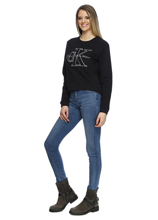 Calvin Klein Jeans Siyah Kadın Sweatshirt J20J205649 2