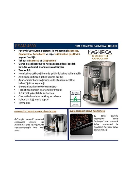 Delonghi Magnifica ESAM4500 Tam Otomatik Kahve Makinesi 2