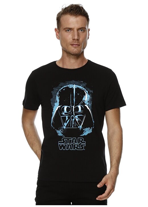 T-Box Star Wars Baskılı Siyah T-Shirt 1