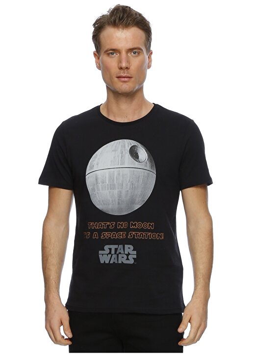 T-Box Star Wars Baskılı Siyah T-Shirt 1