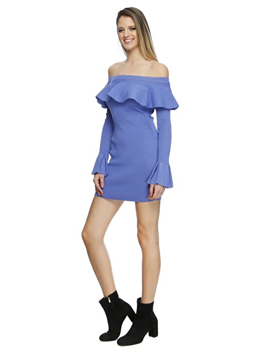 Endless Rose Viskoz 60 Cm Mavi Kadın Elbise 2